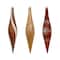 6 Pack 7.7" Brown, White & Gold Glitter Shatterproof Teardrop Ornaments by Ashland®